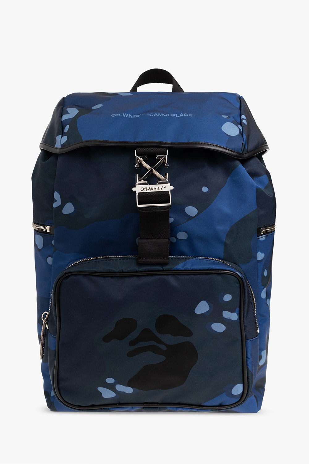 White - Navy blue 'Arrow Tuc' backpack Off - GenesinlifeShops GB